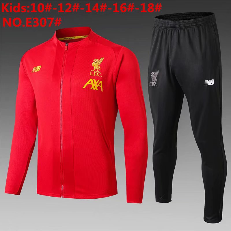 2019-20 Kids Liverpool Red Training Kits Jacket with Pants
